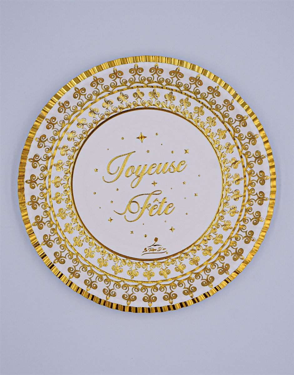 Assiette doré imprimé à chaud