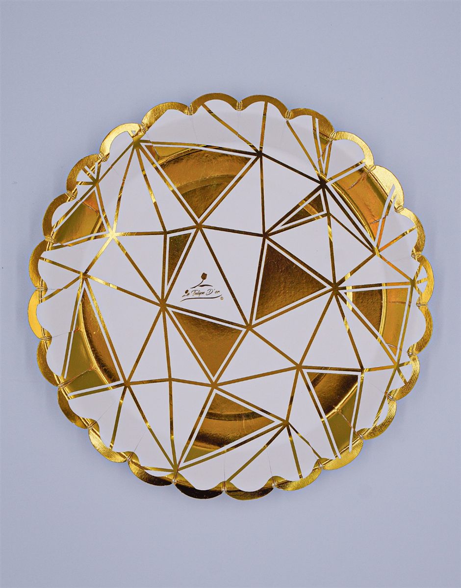 Assiette doré imprimé à chaud