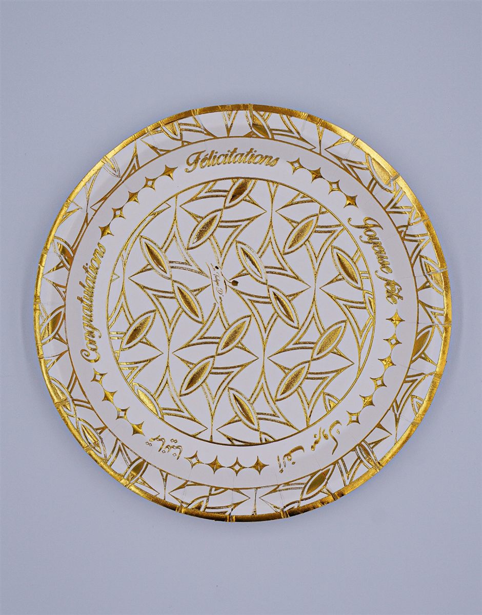 Assiette doré imprimé à chaud