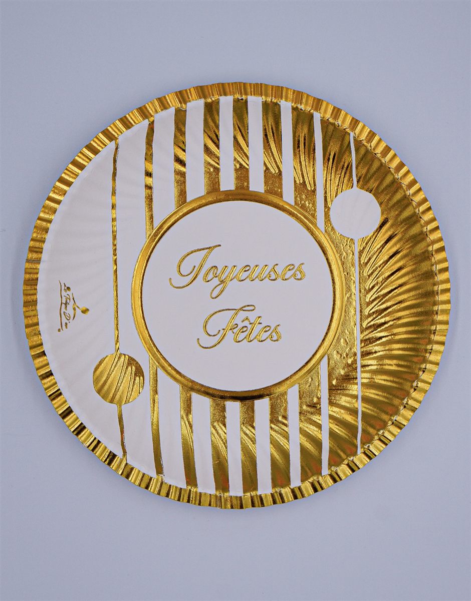 Assiette doré imprimé à chaud