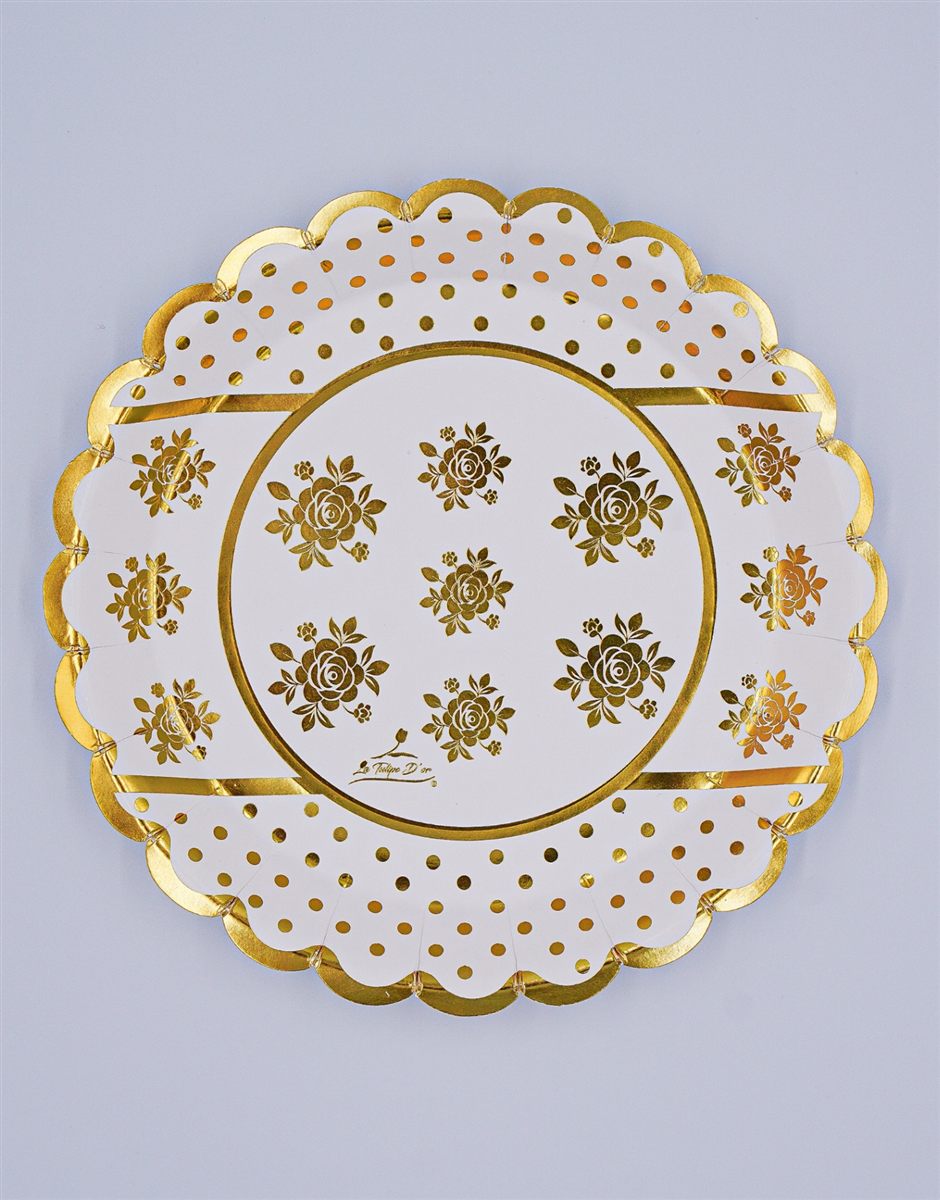 Assiette doré imprimé à chaud