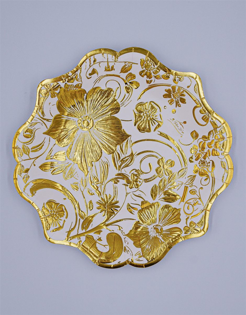 Assiette doré imprimé à chaud
