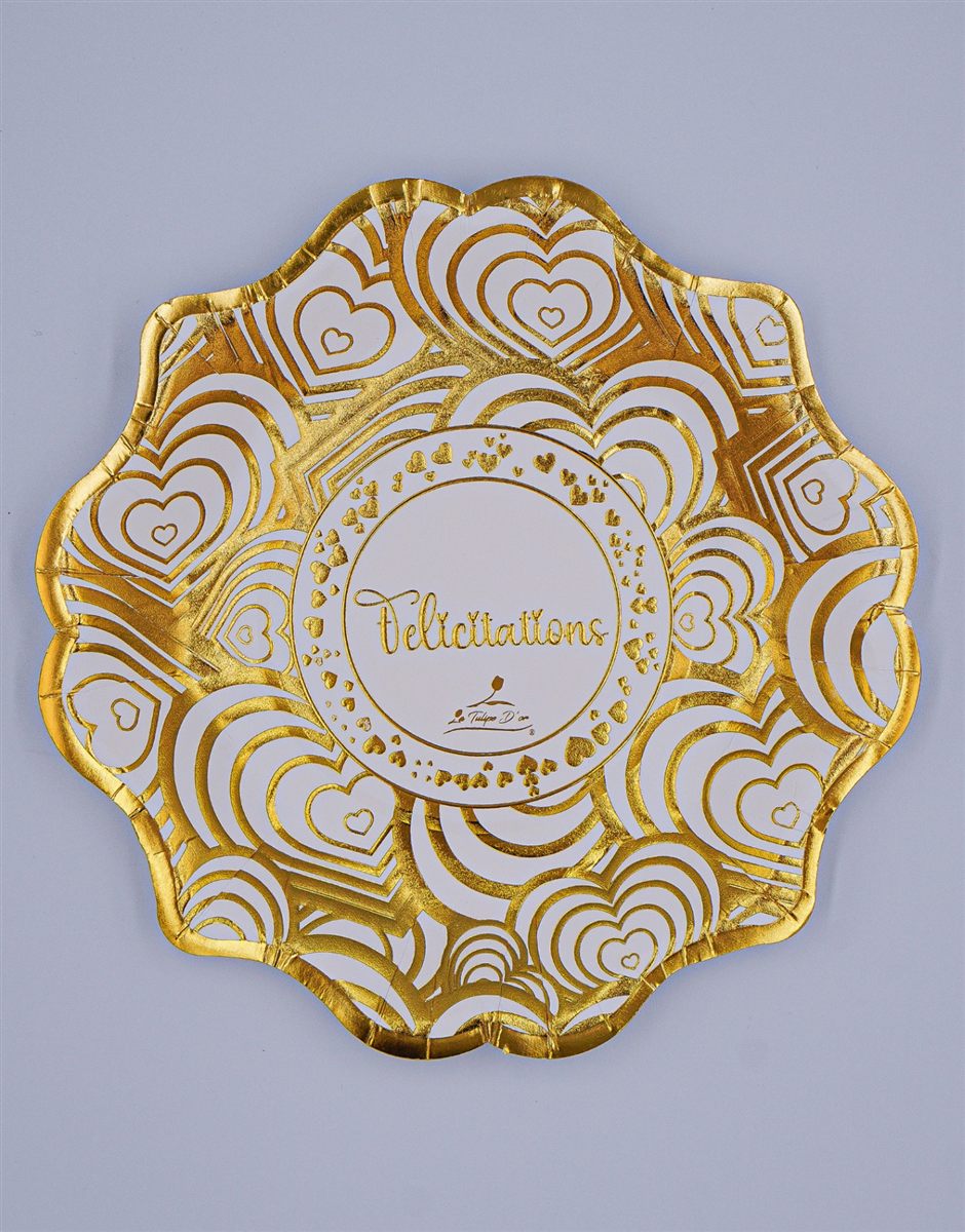 Assiette doré imprimé à chaud