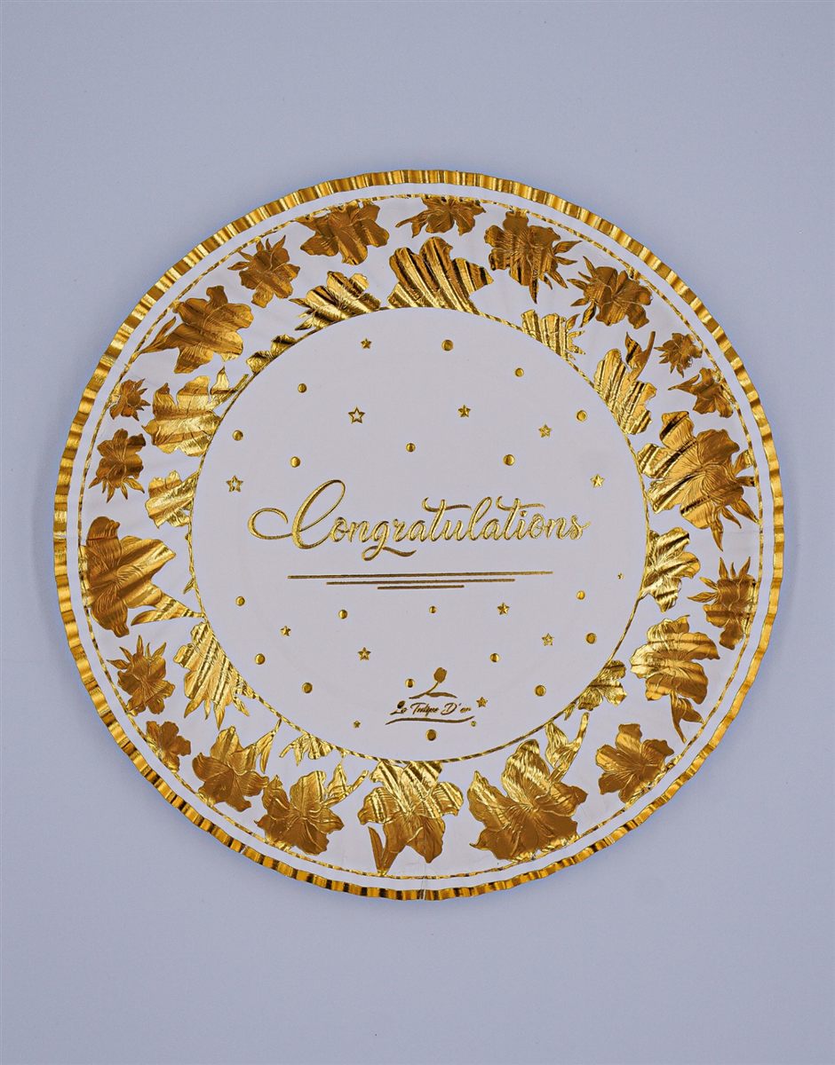 Assiette doré imprimé à chaud