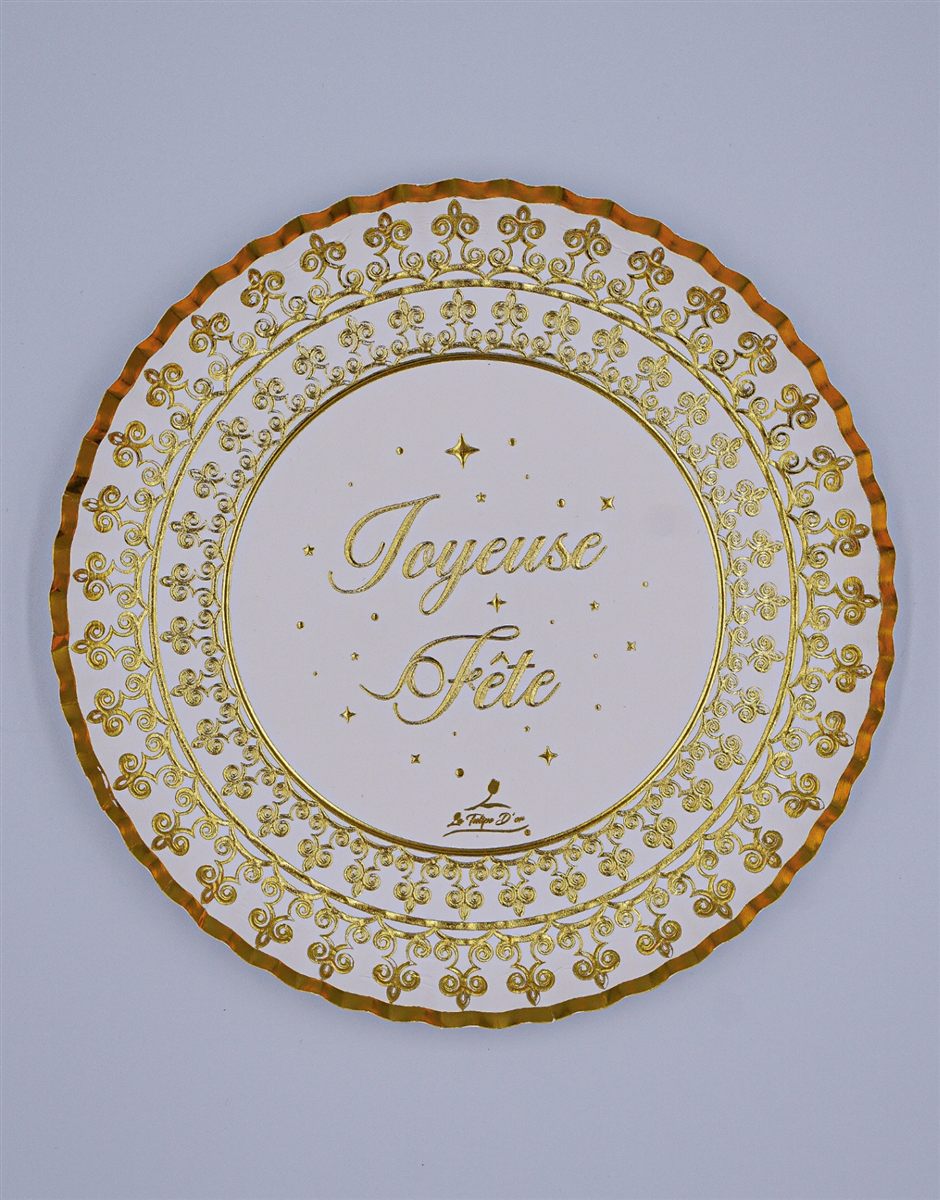 Assiette doré imprimé à chaud