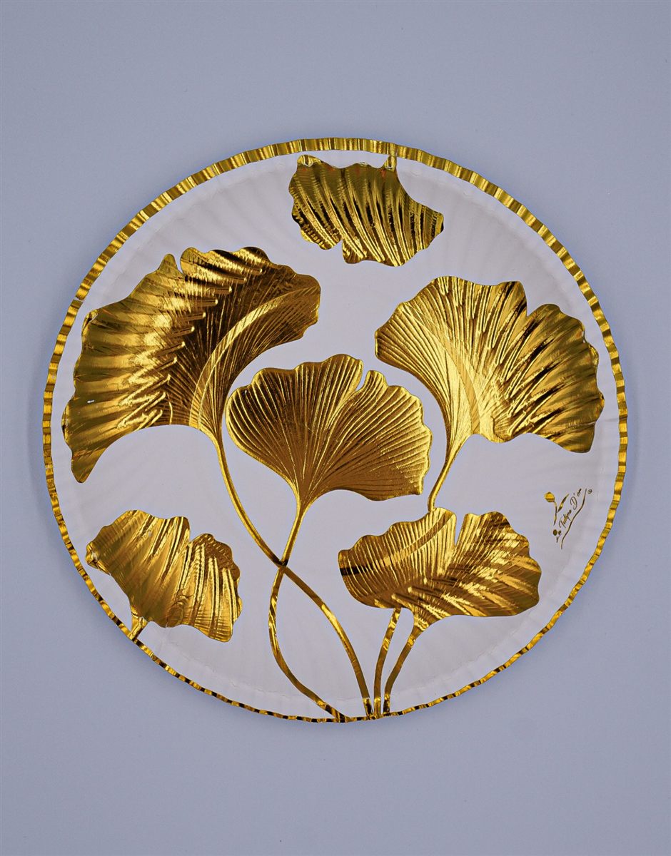 Assiette doré imprimé à chaud